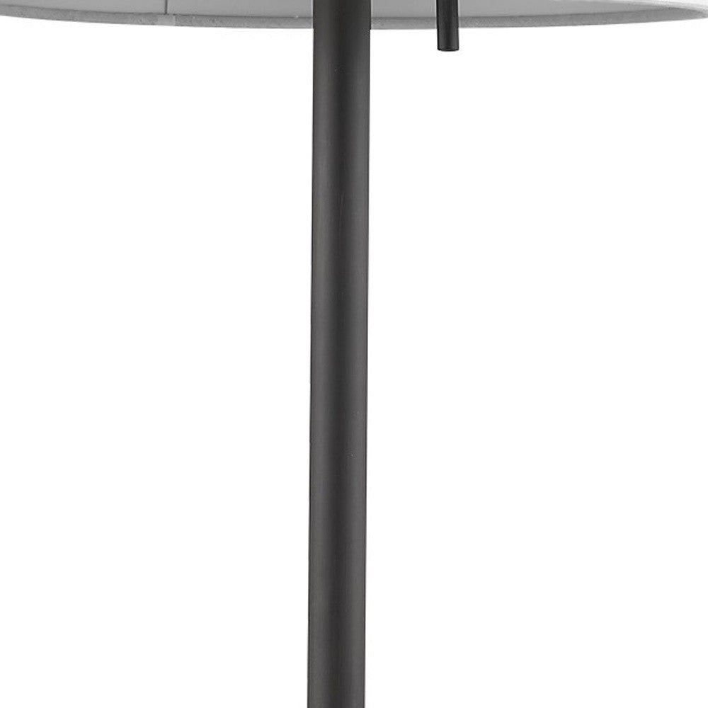 HomeRoots 27" Table Lamp With White Empire Shade and Black Metal Finish