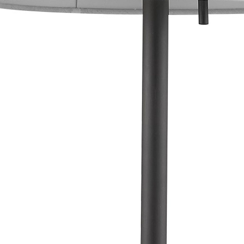 HomeRoots 27" Table Lamp With White Empire Shade and Black Metal Finish