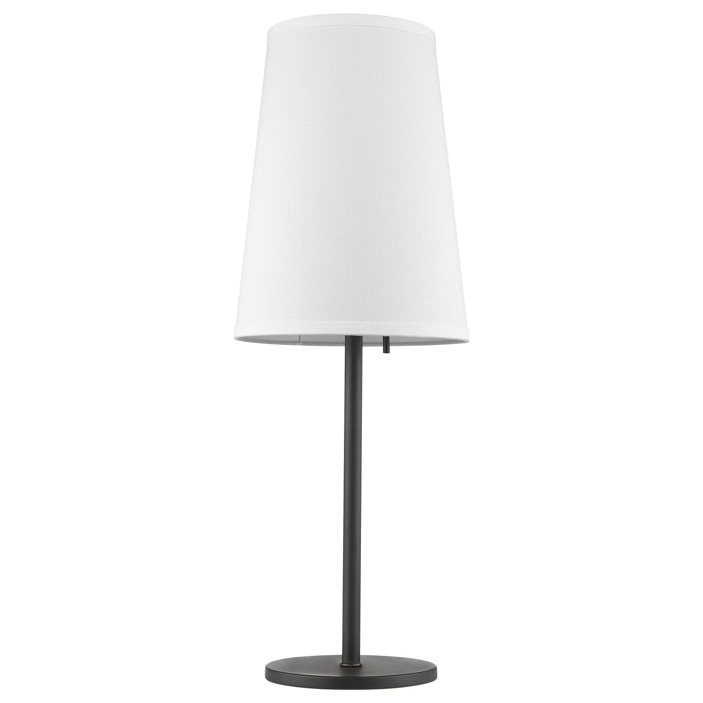 HomeRoots 27" Table Lamp With White Empire Shade and Black Metal Finish