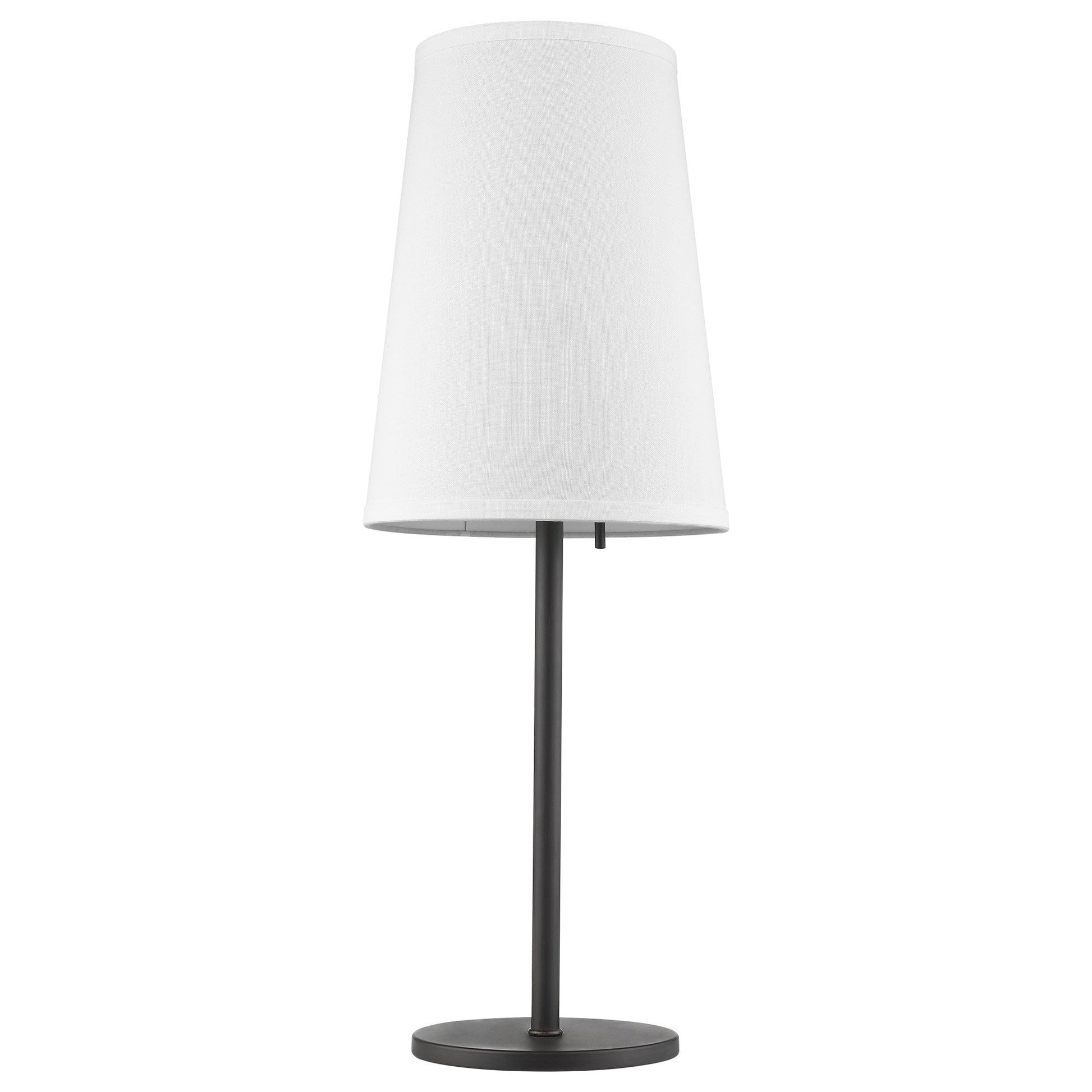 HomeRoots 27" Table Lamp With White Empire Shade and Black Metal Finish