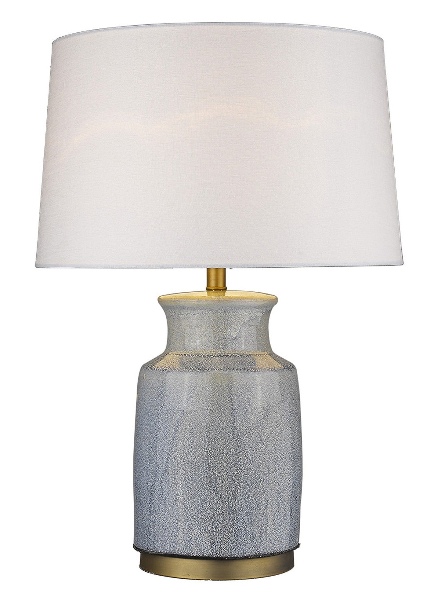 HomeRoots 27" Table Lamp With White Empire Shade and Brass Metal Finish