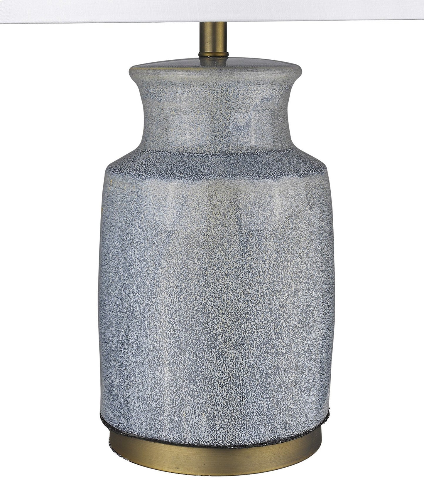 HomeRoots 27" Table Lamp With White Empire Shade and Brass Metal Finish