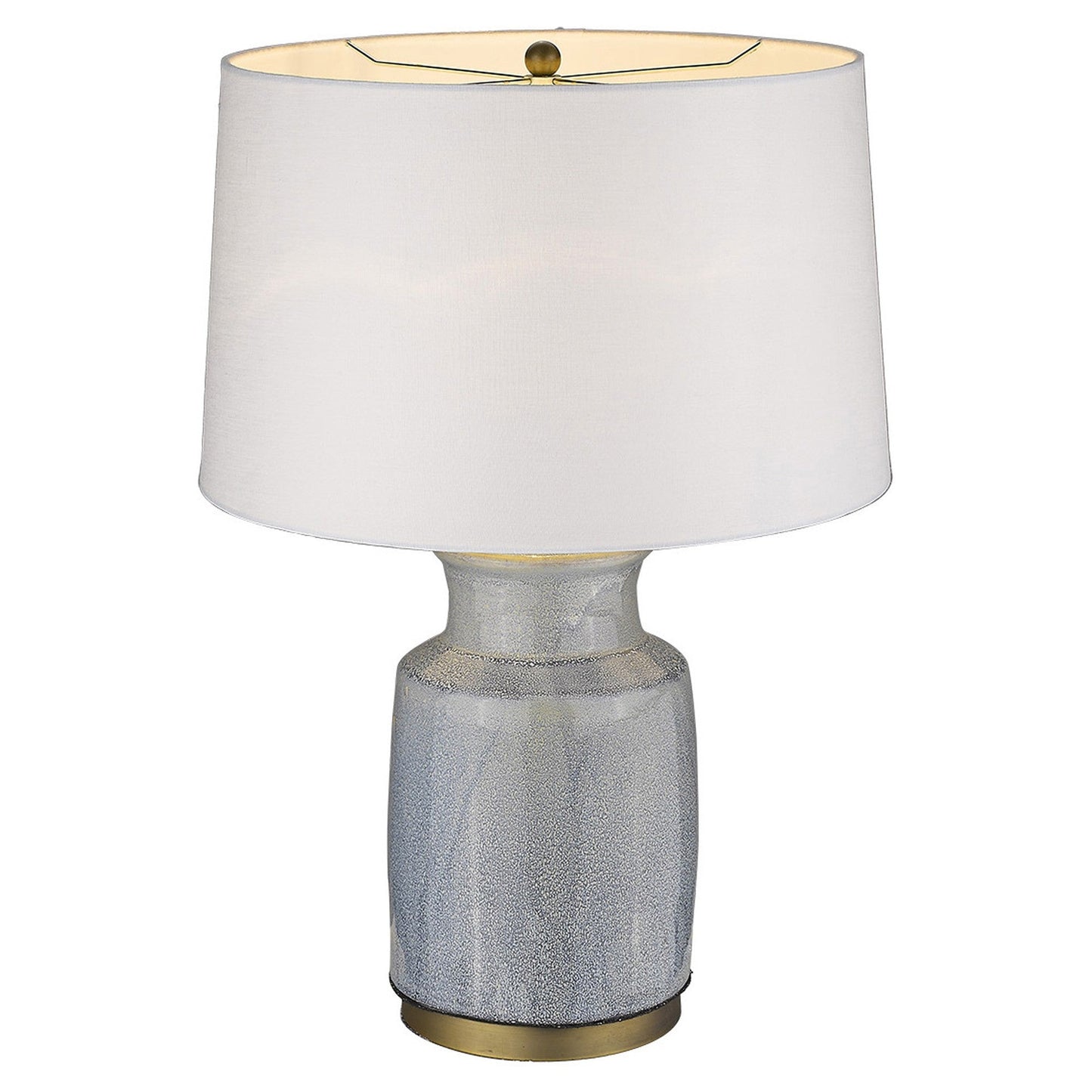 HomeRoots 27" Table Lamp With White Empire Shade and Brass Metal Finish