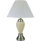 HomeRoots 27" Table Lamp With White Shade in Silver and Ivory Finish
