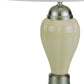 HomeRoots 27" Table Lamp With White Shade in Silver and Ivory Finish