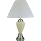HomeRoots 27" Table Lamp With White Shade in Silver and Ivory Finish