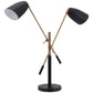 HomeRoots 28" Adjustable Table Lamp With Black and Gold Finish