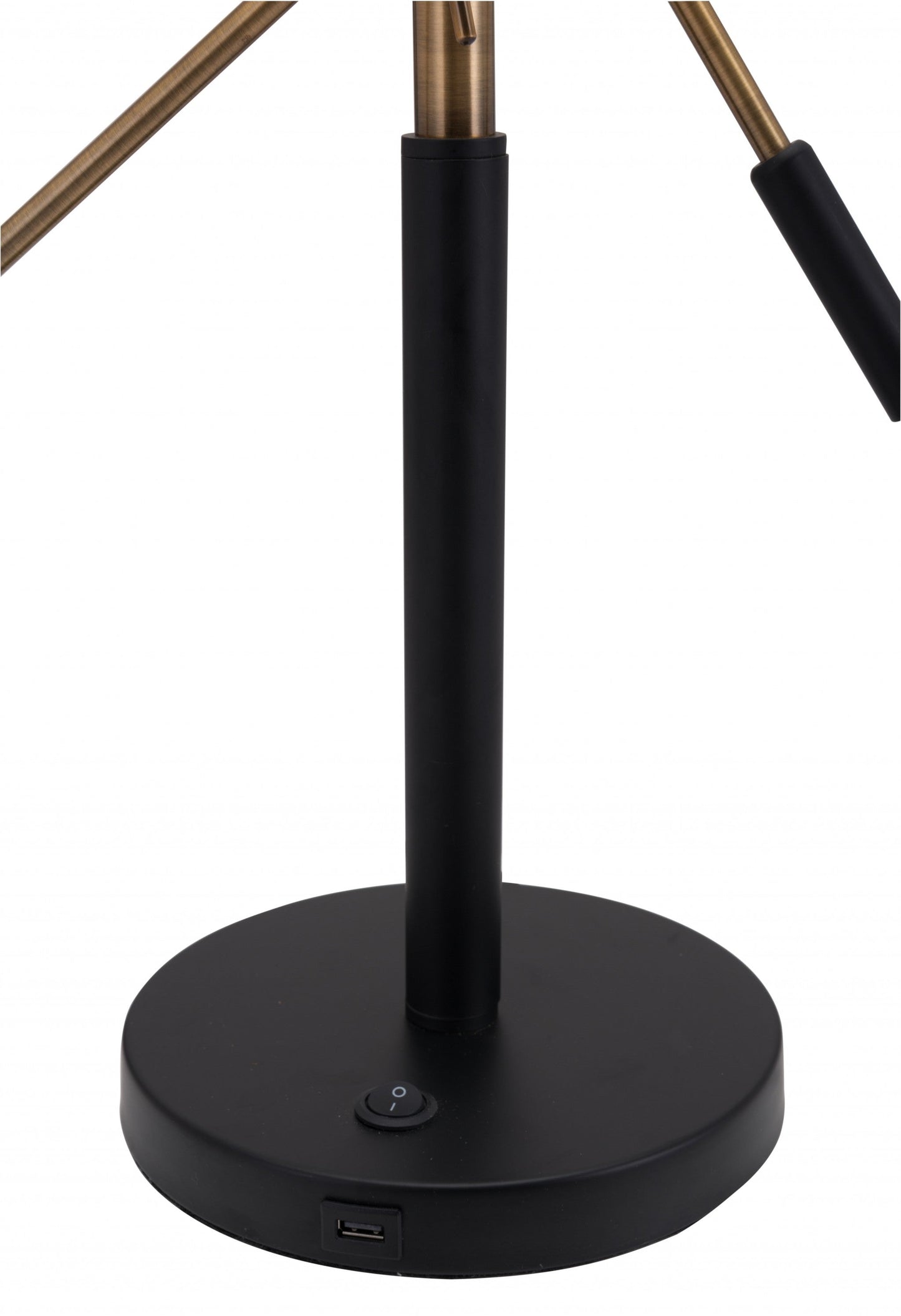HomeRoots 28" Adjustable Table Lamp With Black and Gold Finish