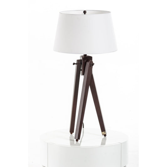 HomeRoots 28" Fabric And Wood Table Lamp In White