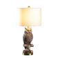 HomeRoots 28” Resin Owl Desk Lamp With Antiqued Silver Finish