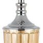 HomeRoots 29” Amber Glass And Silver Table Lamp in Set of Two