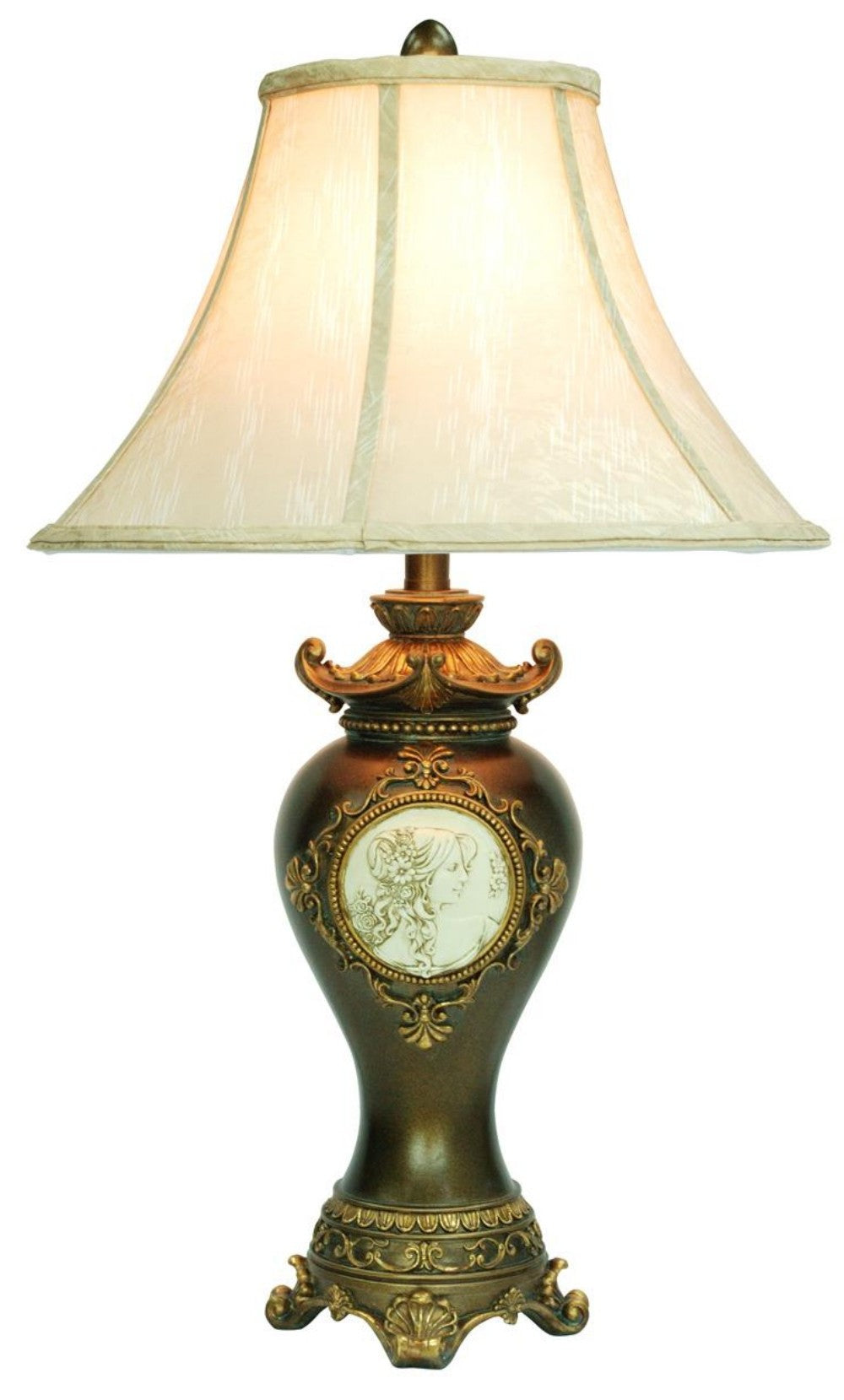 HomeRoots 29" Classical Greek Style Table Lamp with Espresso Brown Finish