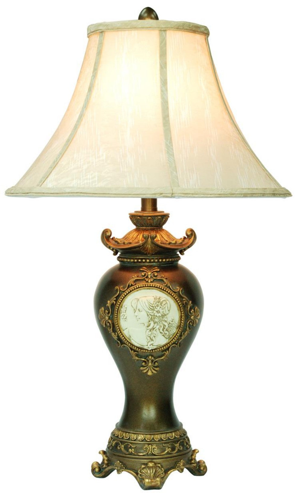 HomeRoots 29" Classical Greek Style Table Lamp with Espresso Brown Finish