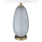 HomeRoots 29" Column Table Lamp With White Drum Shade in Brass Metal Finish