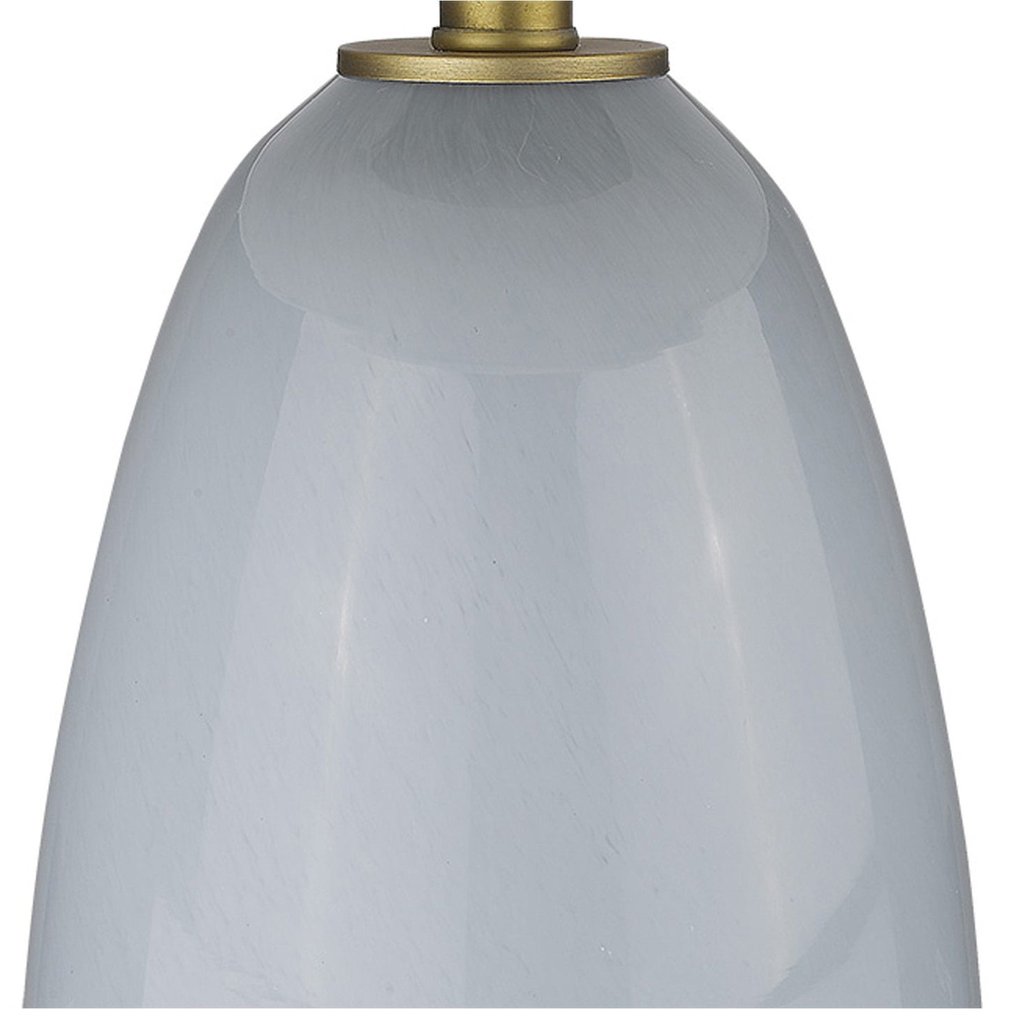 HomeRoots 29" Column Table Lamp With White Drum Shade in Brass Metal Finish