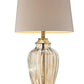 HomeRoots 29" Golden Hue Glass Table Lamp With Cream Fabric Shade