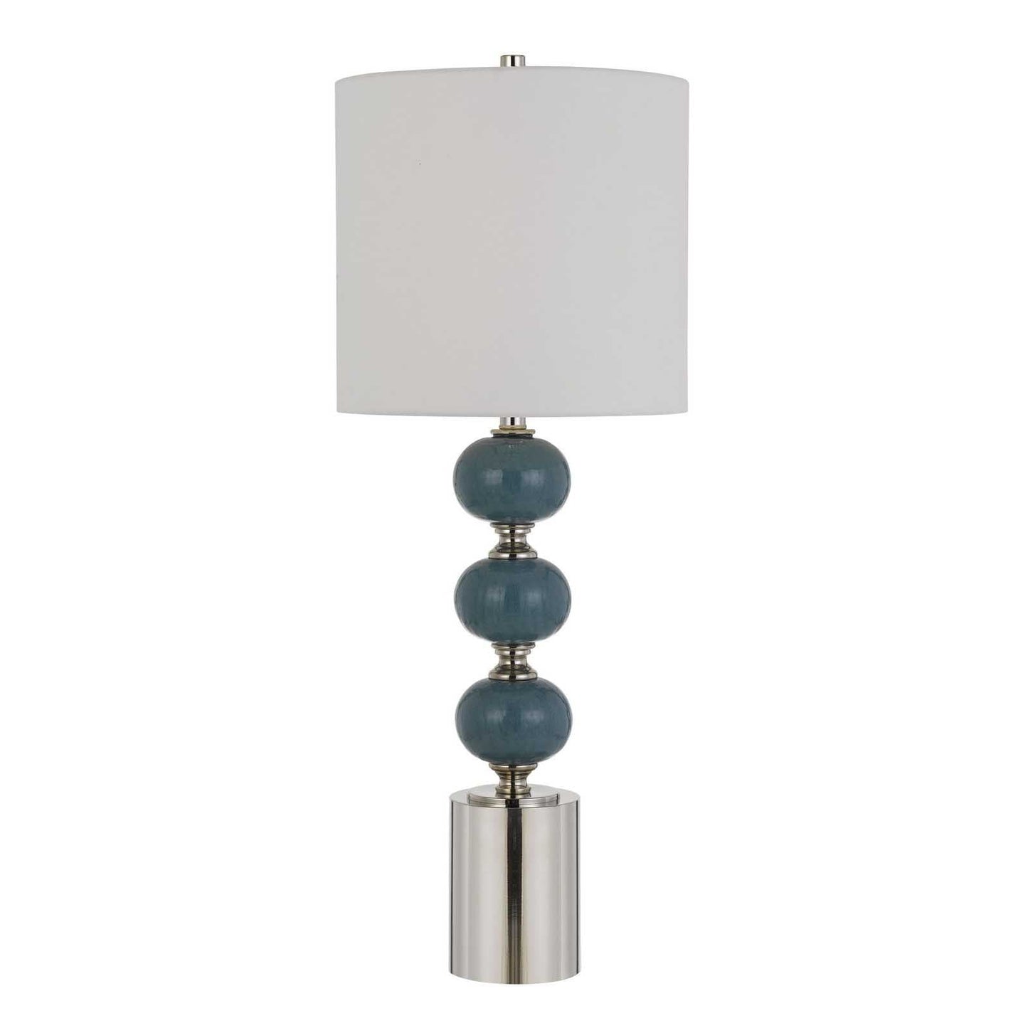 HomeRoots 29" Modern Blue Metal Table Lamps in Set of Two