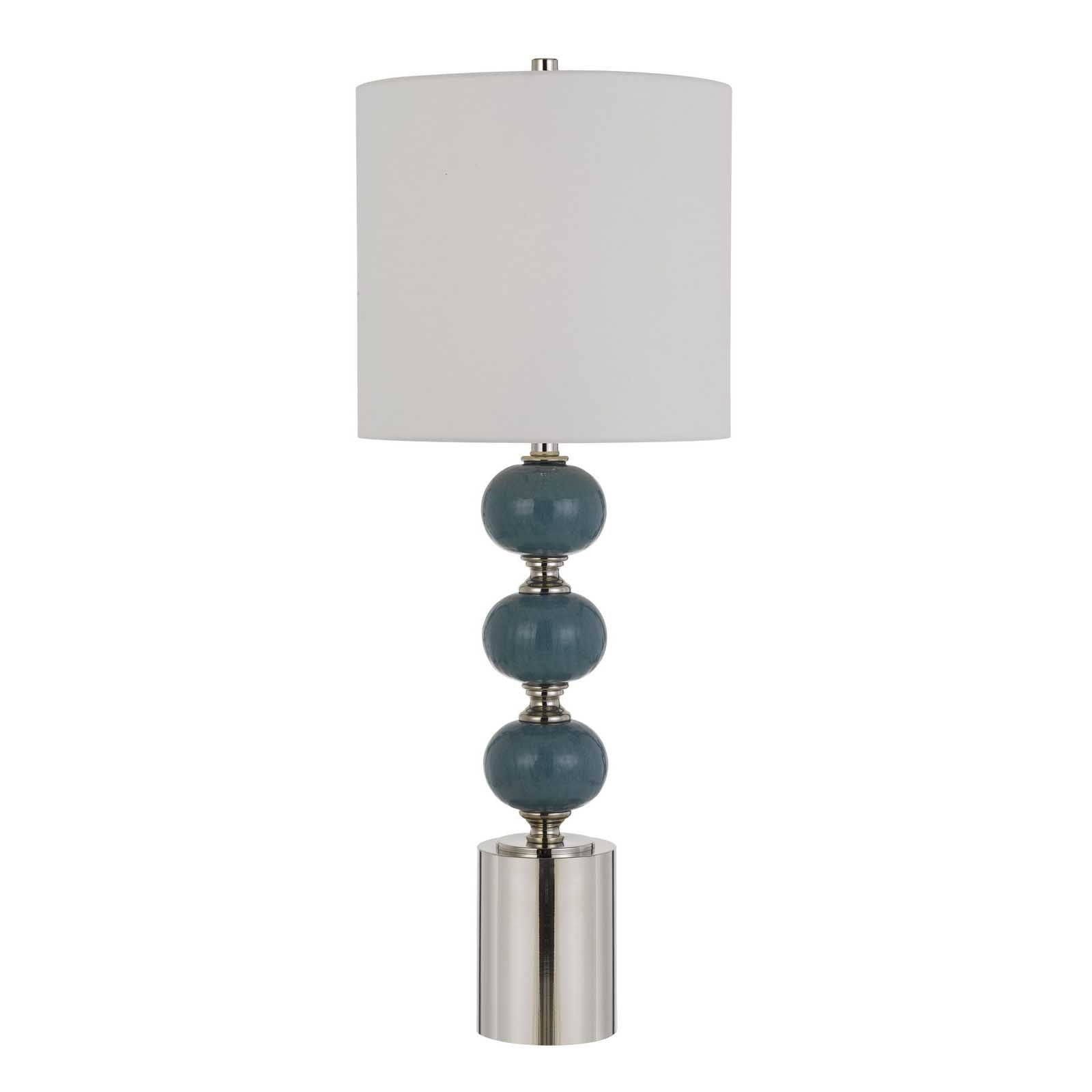 HomeRoots 29" Modern Blue Metal Table Lamps in Set of Two