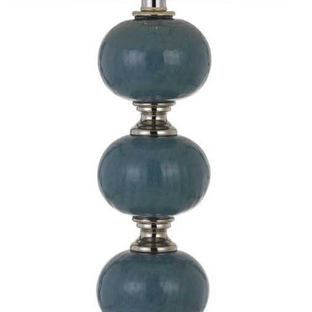HomeRoots 29" Modern Blue Metal Table Lamps in Set of Two
