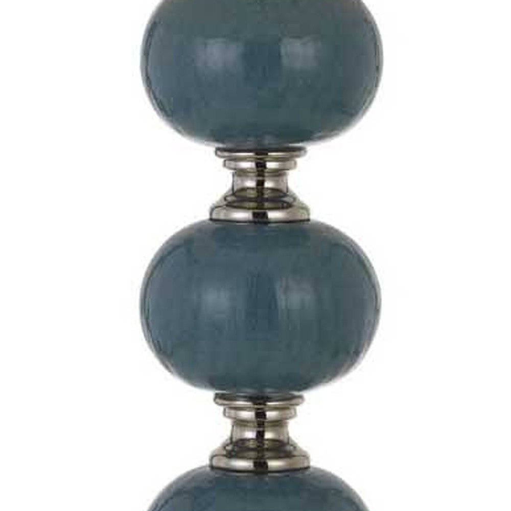 HomeRoots 29" Modern Blue Metal Table Lamps in Set of Two