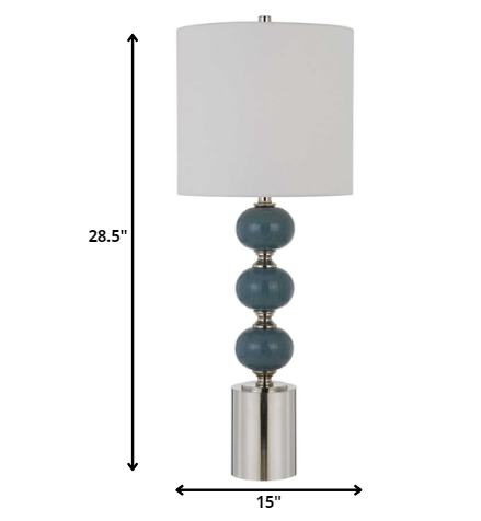 HomeRoots 29" Modern Blue Metal Table Lamps in Set of Two