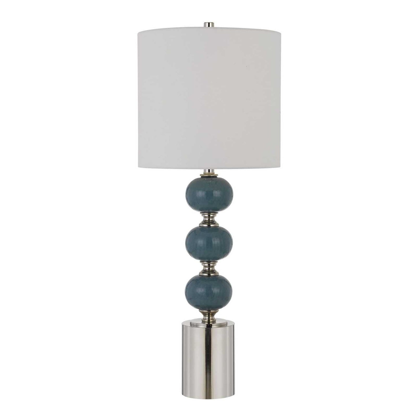 HomeRoots 29" Modern Blue Metal Table Lamps in Set of Two