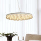 HomeRoots 29" x 29" x 7" Metal Pendant Lamp With White Glass Finish