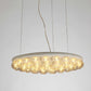 HomeRoots 29" x 29" x 7" Metal Pendant Lamp With White Glass Finish