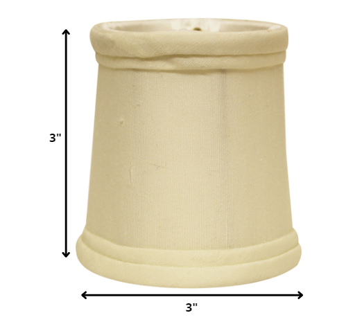 HomeRoots 3" Ivory Slanted Chandelier Tissue Shantung Lampshades in Set of 6