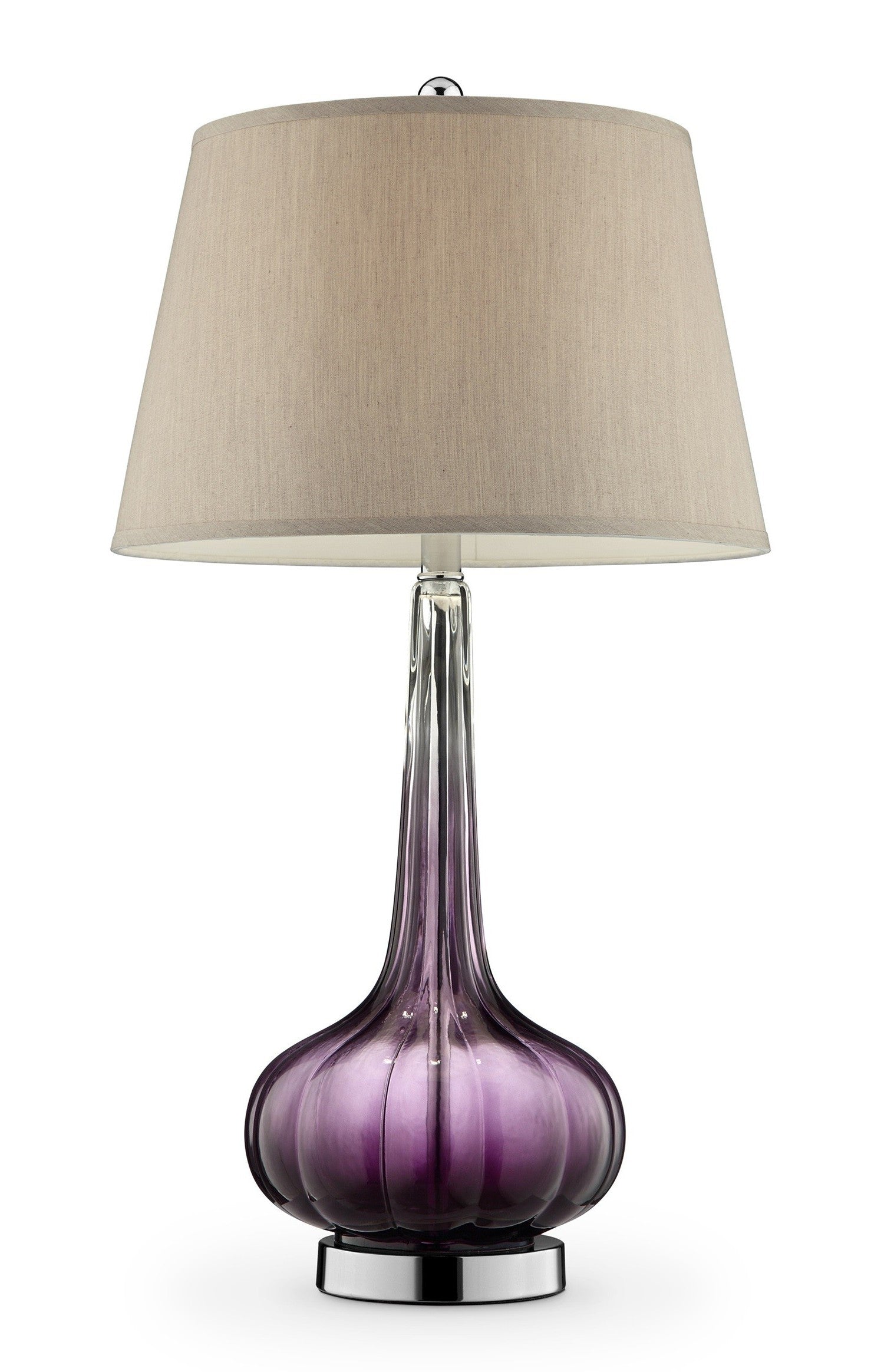HomeRoots 30" Glass Goblet Table Lamp With Purple Ombre Finish