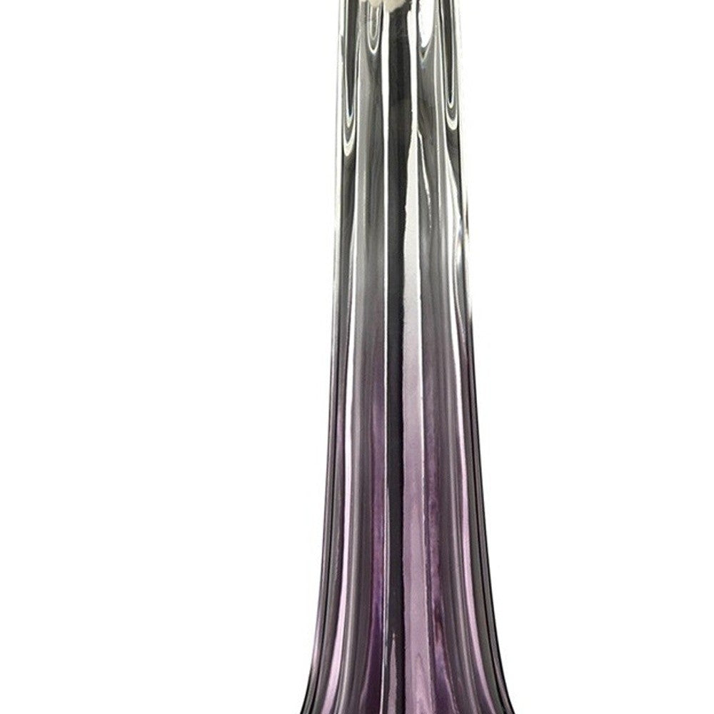HomeRoots 30" Glass Goblet Table Lamp With Purple Ombre Finish