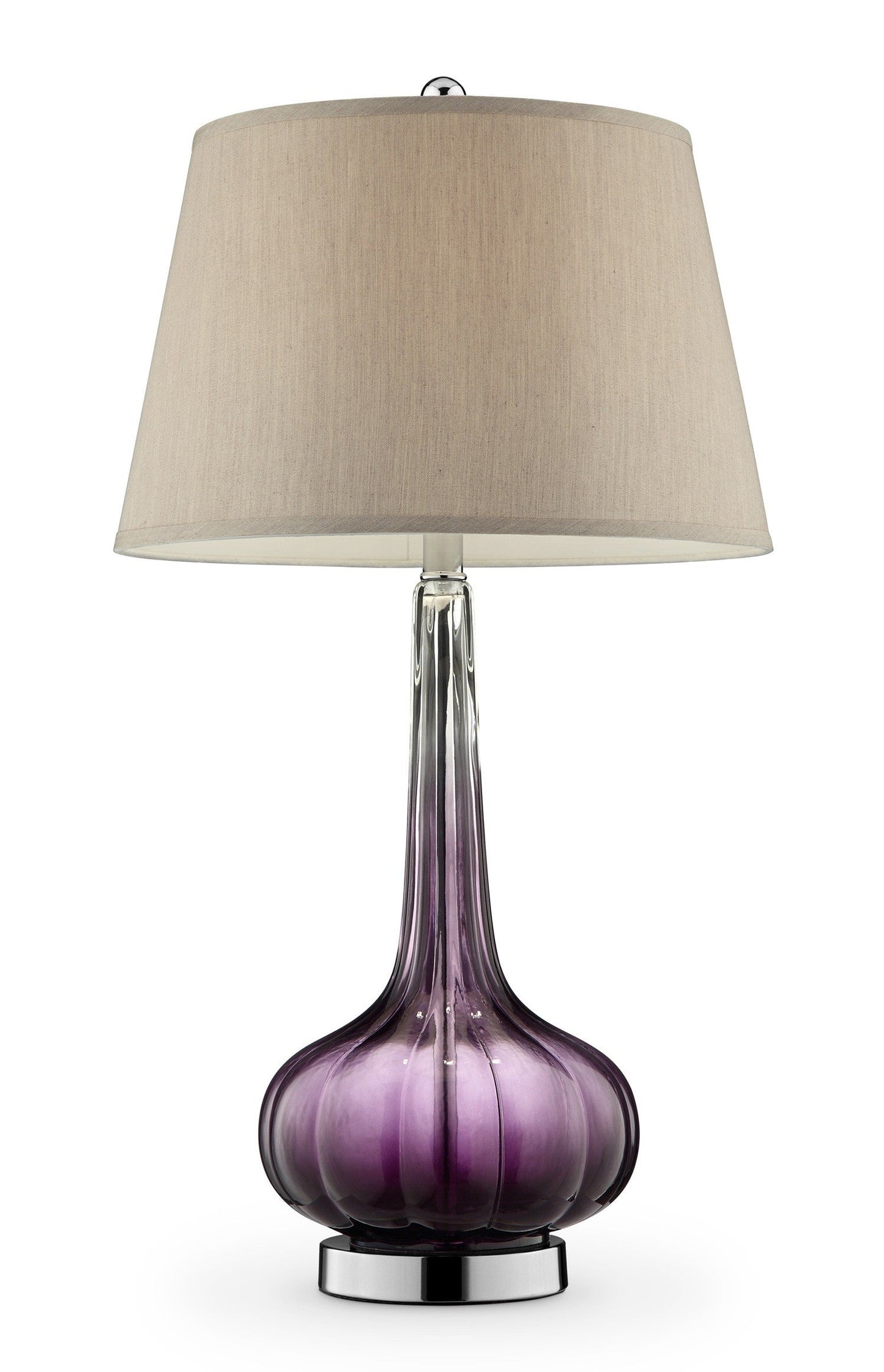 HomeRoots 30" Glass Goblet Table Lamp With Purple Ombre Finish
