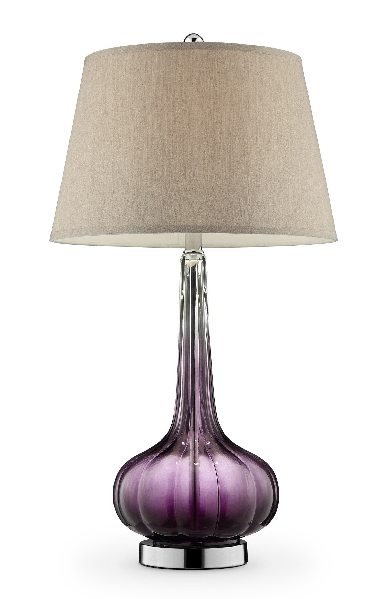 HomeRoots 30" Glass Goblet Table Lamp With Purple Ombre Finish