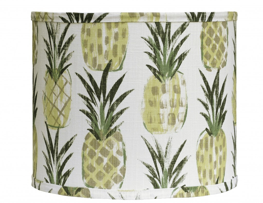 HomeRoots 30" Rustic White Standard Table Lamp With Pineapple Multi Shade