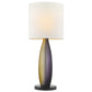 HomeRoots 30" Solid Wood Standard Table Lamp With White Shade and Ebony Lacquer Finish