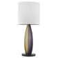 HomeRoots 30" Solid Wood Standard Table Lamp With White Shade and Ebony Lacquer Finish