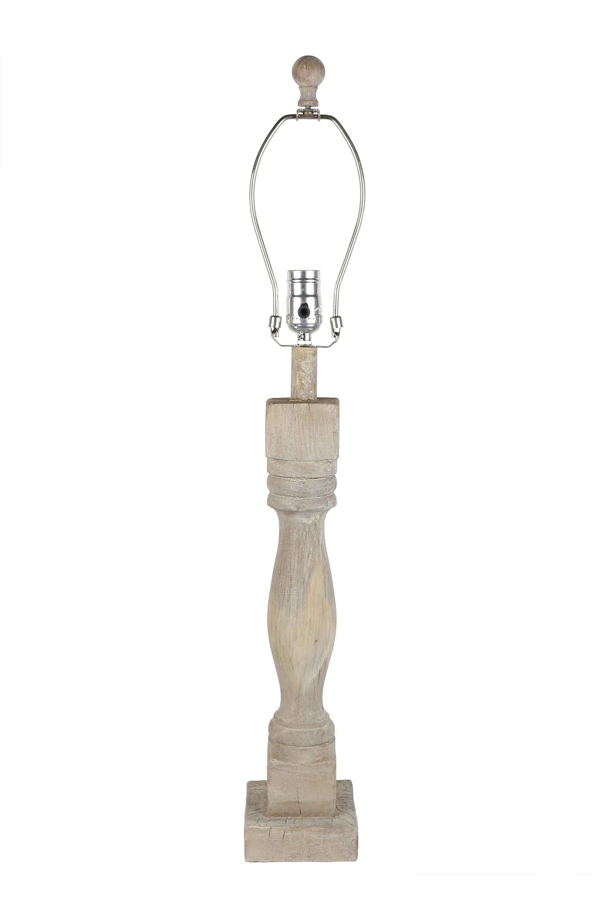 HomeRoots 30" Solid Wood Standard Table Lamp in Off-White Finish