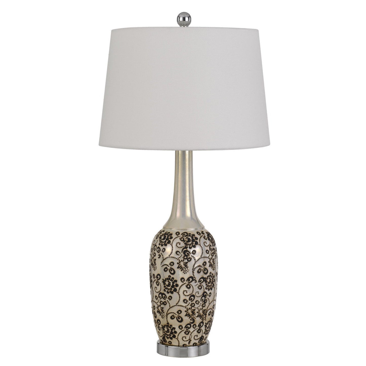 HomeRoots 30” Stylish Ceramic Pearl Table Lamp in Set of Two