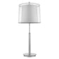 HomeRoots 31" Silver Metal Table Lamp With White Empire Shade