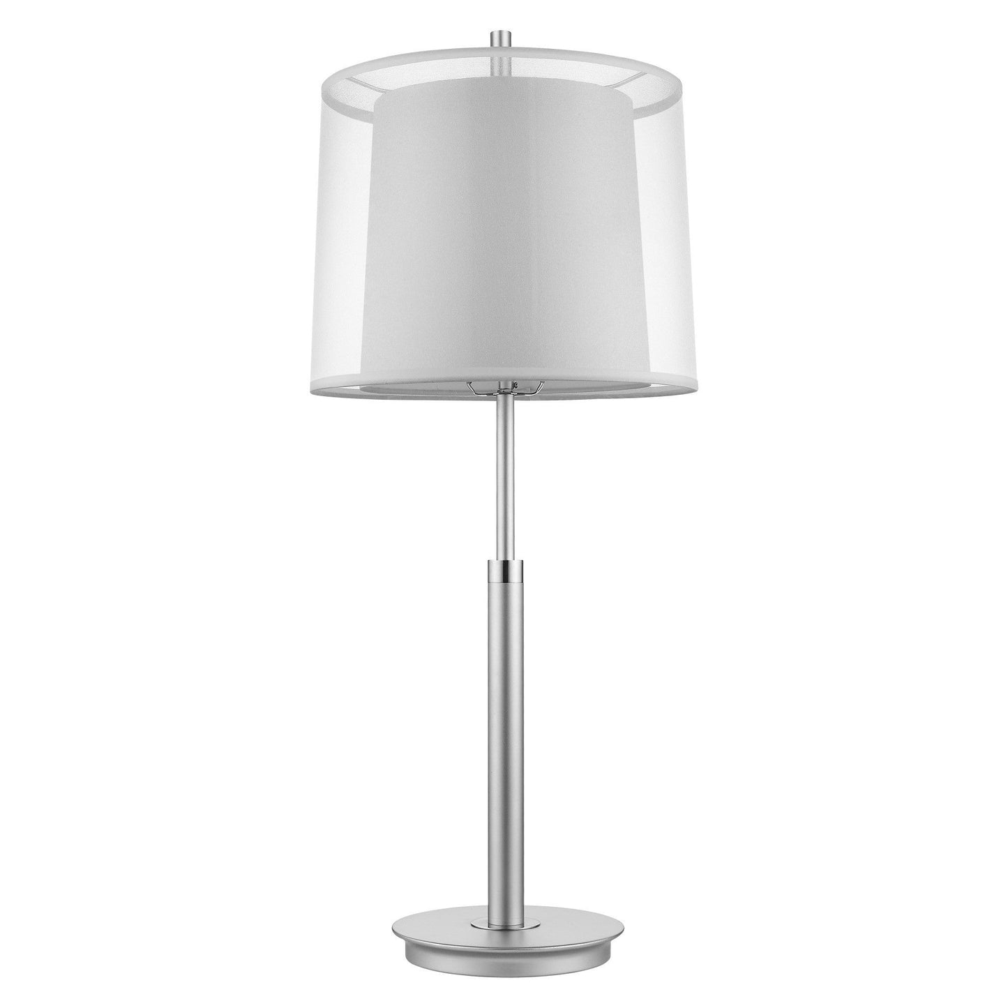 HomeRoots 31" Silver Metal Table Lamp With White Empire Shade