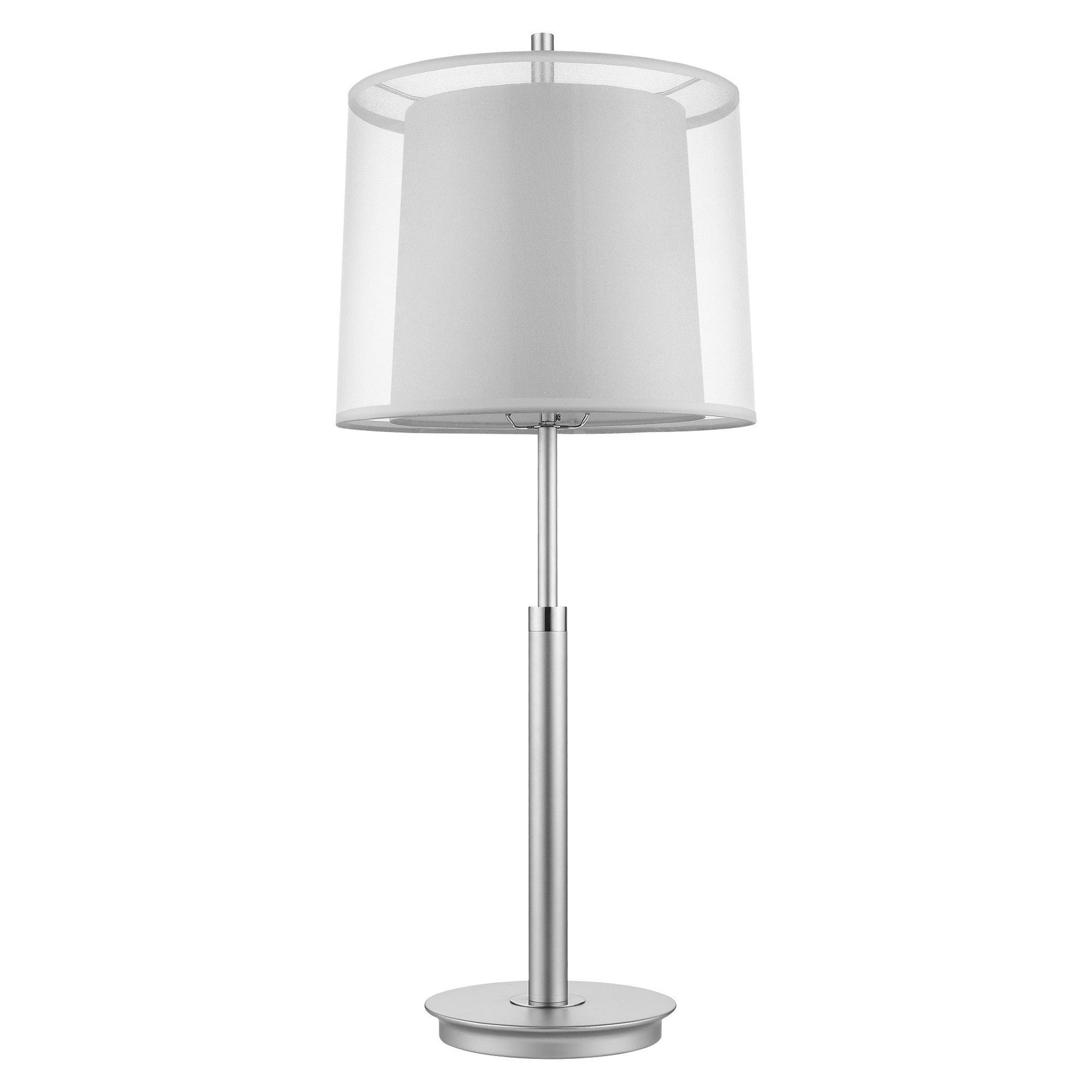 HomeRoots 31" Silver Metal Table Lamp With White Empire Shade