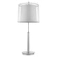 HomeRoots 31" Silver Metal Table Lamp With White Empire Shade