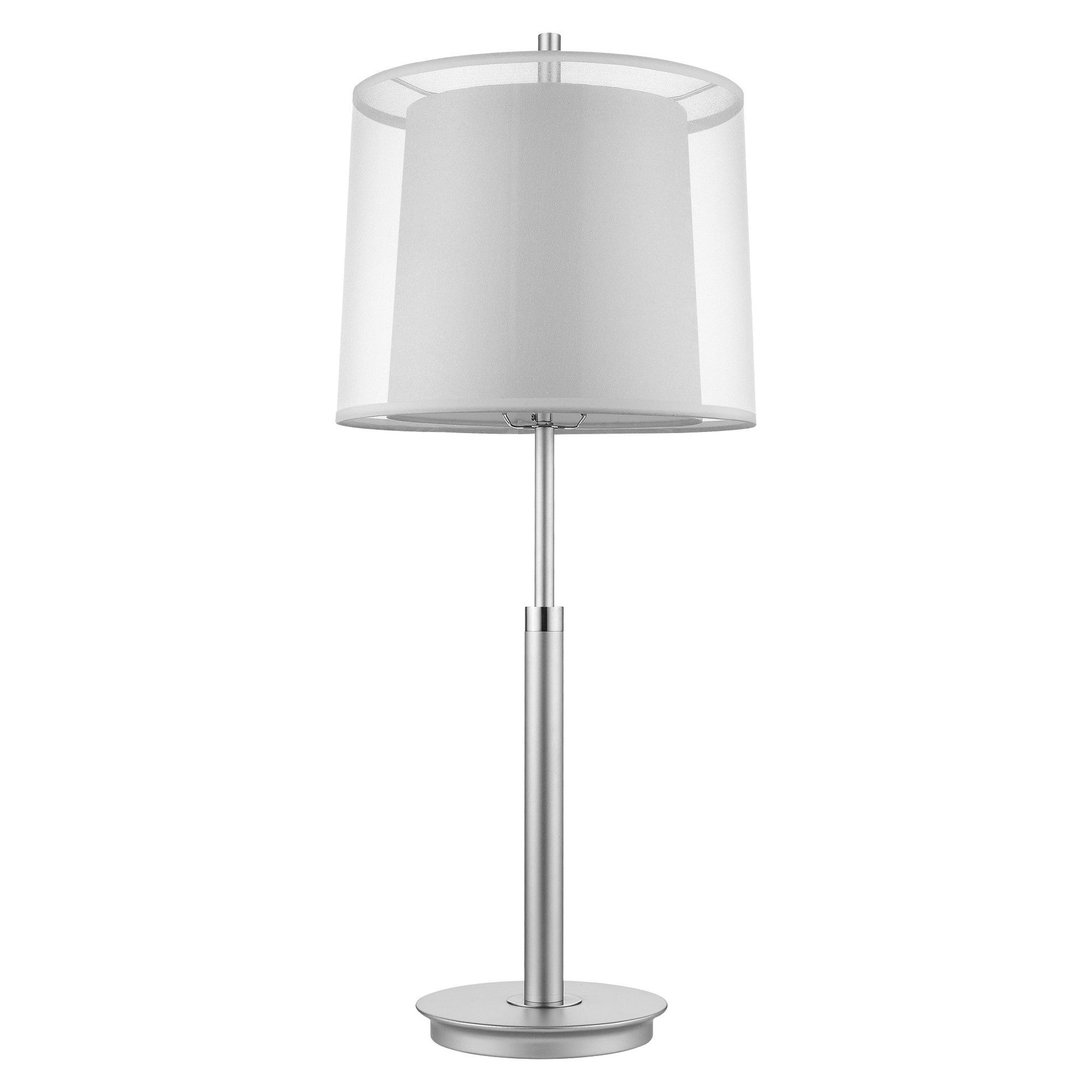 HomeRoots 31" Silver Metal Table Lamp With White Empire Shade