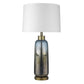 HomeRoots 31" Table Lamp With White Empire Shade and Brass Metal Finish