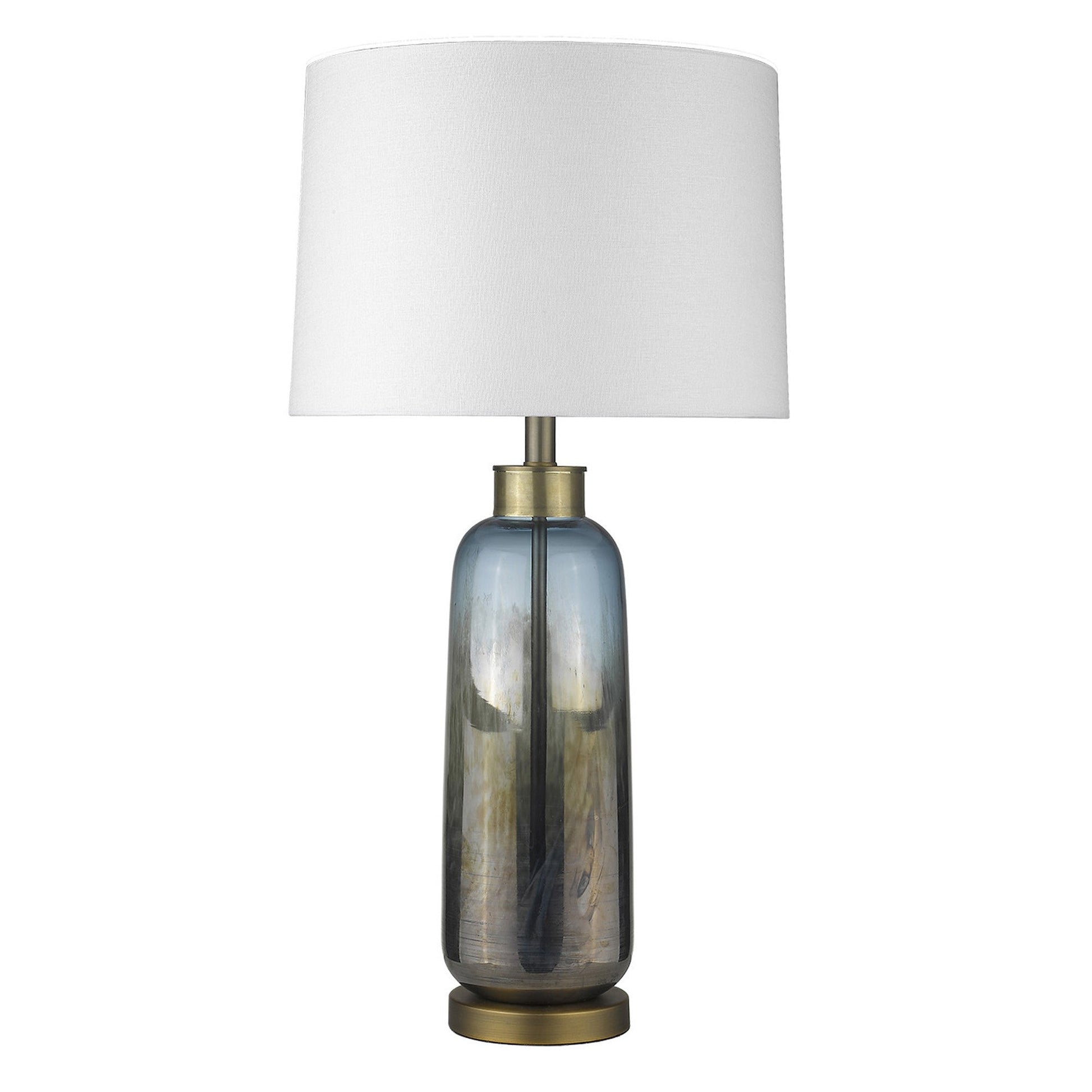 HomeRoots 31" Table Lamp With White Empire Shade and Brass Metal Finish