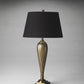 HomeRoots 32" Standard Table Lamp With Black Shade and Brass Metal Finish