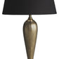 HomeRoots 32" Standard Table Lamp With Black Shade and Brass Metal Finish