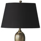 HomeRoots 32" Standard Table Lamp With Black Shade and Brass Metal Finish