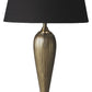 HomeRoots 32" Standard Table Lamp With Black Shade and Brass Metal Finish