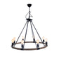HomeRoots 32" x 37" x 32" 8 Bulbs Pendant Lamp With Rope Finish